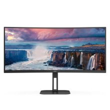 Монітор 34 AOC CU34V5C/BK, WQHD, VA, 100Гц, 1 мс, вигнутий, HDMI, DP, USB-C, USB-hub, колонки, чорний