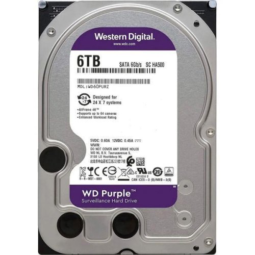 Жорсткий диск WD 3.5 SATA 3.0 6TB 5700 256MB Purple Surveillance