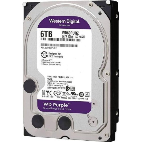 Жорсткий диск WD 3.5 SATA 3.0 6TB 5700 256MB Purple Surveillance