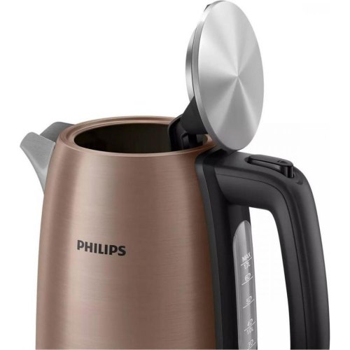 Електрочайник Philips Viva Collection 1.7л, метал, LED підсвітка, мідно-чорний