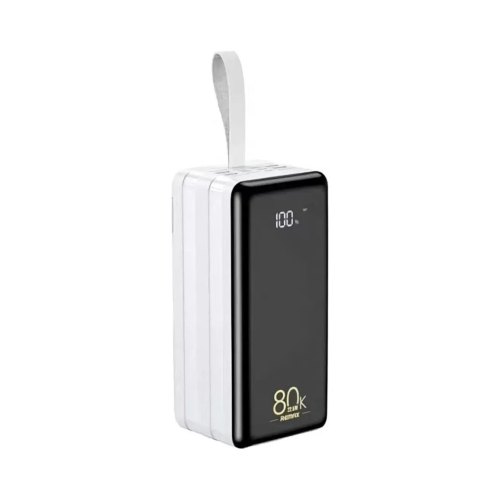 Зовнішній акумулятор REMAX Chinen Series 22.5W PD+QC Multi-compatible Fast Charging Power Bank with LED Light 80000mAh RPP-291 White