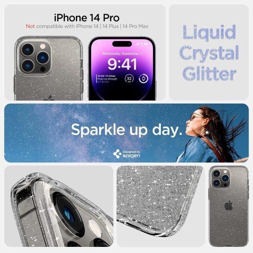 Чохол Spigen для Apple Iphone 14 Pro Liquid Crystal Glitter, Rose Quartz