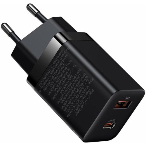 МЗП Baseus Super Si Pro Quick Charger Type-C+USB 30W, Black