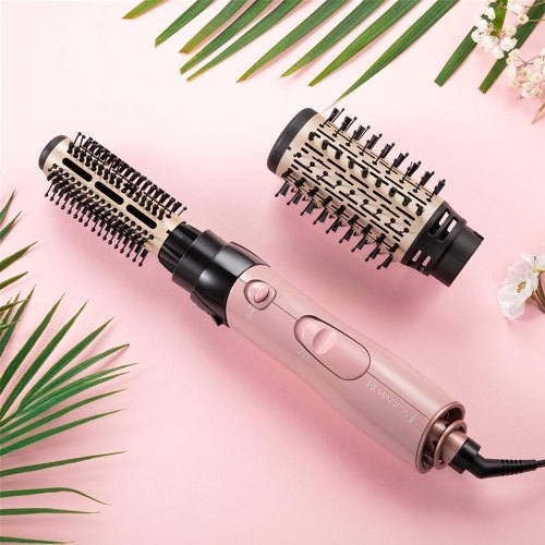 Фен-щітка Remington Coconut Smooth, 1000Вт, 2 режими, іонізація, хол. обдув, 2 насадки, чорно-рожевий