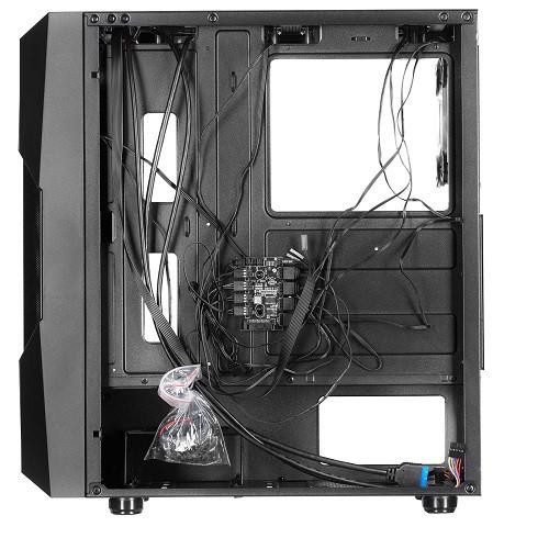 Корпус без БЖ, 2E GAMING GALAXY (G2055)MidT, 2xUSB2.0,1xUSB3.0, 3x120мм ARGB+стрічка, скло (бічна панель),без БЖ,чорний