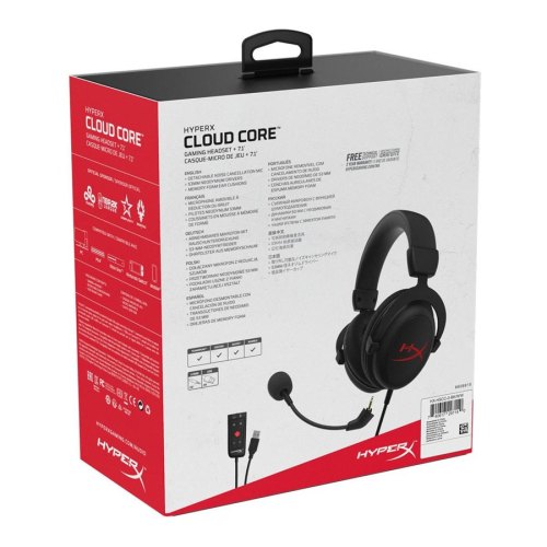 Гарнітура дротова, HyperX Cloud Core (DTS) 3.5mm/USB Black (4P4F2AA)