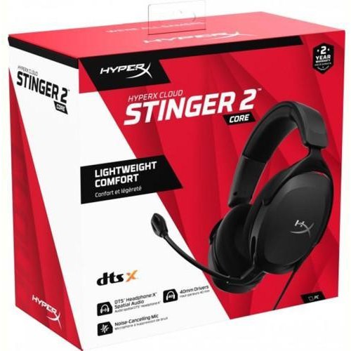 Гарнітура ігрова дротова, HyperX Cloud Stinger 2 Core PC 3.5mm Black (683L9AA)