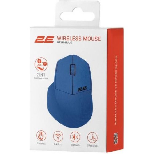 Мишка бездротова, 2E MF280 Silent WL BT Blue
