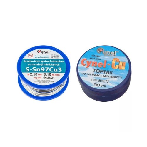 Набір для паяння TOPEX, 2.5мм х 100г Sn97Cu3, 30 мл, припій, флюс, для мідних систем