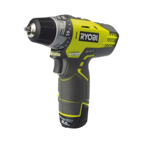Шуруповерт-дриль RYOBI ONE+ R12DD-220S, 12В, 30Нм, 2швидкості, 2х2.0Ач+сумка