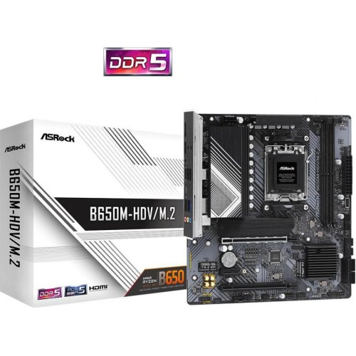 Материнcька плата ASRock B650M-HDV/M.2 sAM5 B650M 2xDDR5 M2.0 HDMI DP mATX