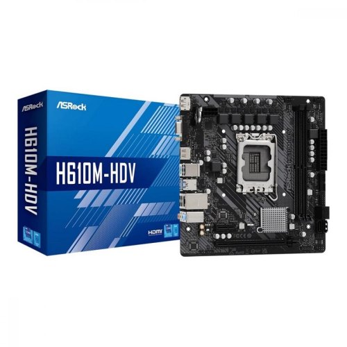 Материнcька плата ASRock H610M-HDV s1700 H610 2xDDR4 HDMI DVI VGA mATX