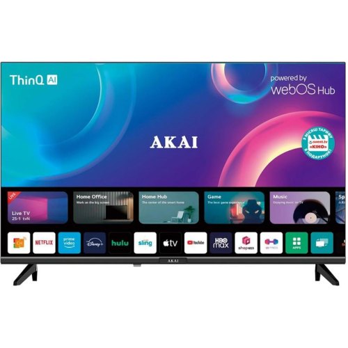 Телевізор 43 AKAI AK43UHD22W Smart TV (WebOS) Голосове керування, 3840 x 2160. 60 Гц, DVB-T2, DVB-S, DVB-C, звук 2х8 Вт, AV вхід x 1, USB x 2, VGA x