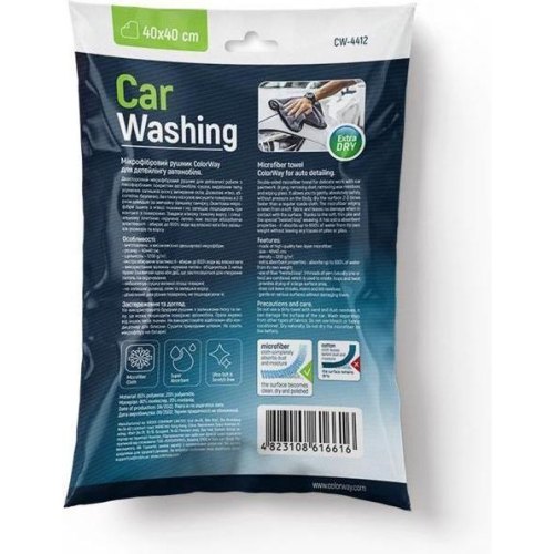 Мікрофібра ColorWay автомобільна універсальна Extra Dry 1200gsm 40х40см сіра
