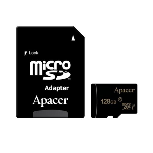 MicroSDXC 128GB UHS-I Class 10 Apacer + SD adapter (AP128GMCSX10U1-R)
