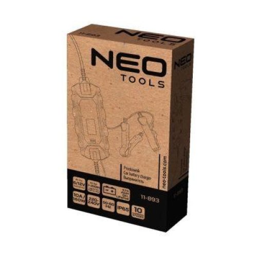 Зарядний пристрій Neo Tools, 10А/160Вт, 3-200Аг, для STD/AGM/GEL/LiFePO4 акумуляторів