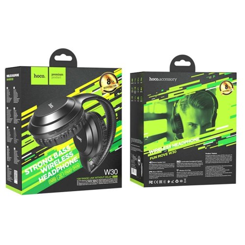 Навушники бездротові HOCO W30 Fun move BT headphones Black