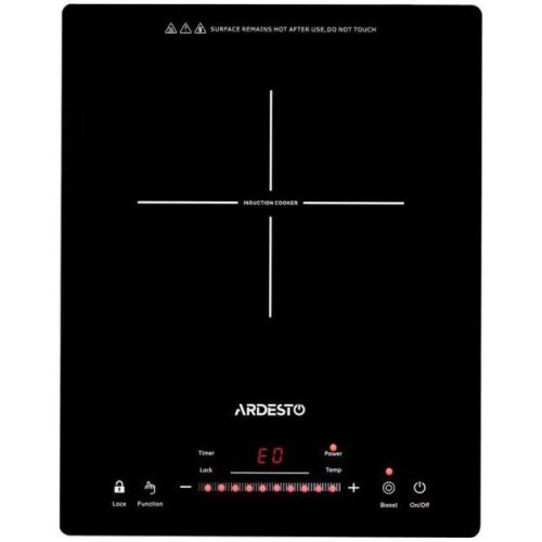 Плитка настільна Ardesto індукційна, комфорок - 1 на 1.8кВт, керування - сенсорне, таймер, boost, чорний