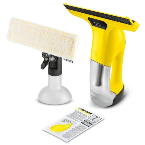 Пилосос Karcher віконний WV 6 Plus, вода -0.15л, автон. робота до 100хв, вага-0.76кг, дісплей, жовто-чорний