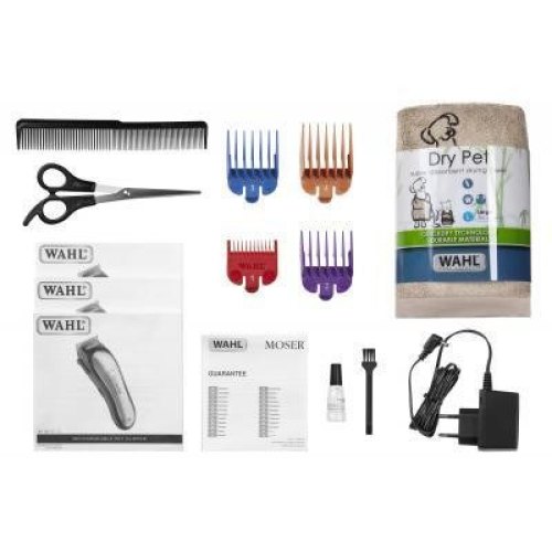 Машинка для стрижки тварин WAHL Lithium Ion Pro, мережа+акум., насадок-4, кейс,ножиці, гребінець в компл, сірий