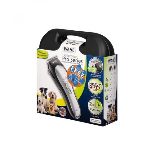 Машинка для стрижки тварин WAHL Lithium Ion Pro, мережа+акум., насадок-4, кейс,ножиці, гребінець в компл, сірий