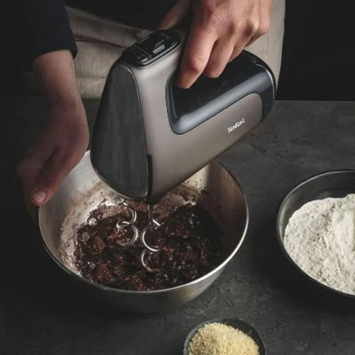 Міксер Tefal ручний Powermix Silence 600Вт, насадки-4, турборежим, сіро-чорний