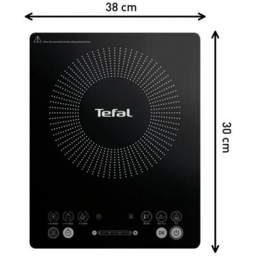 Плитка настільна Tefal індукційна Everyday Slim, комфорок - 1 на 2.1кВт, керування - сенсорне, чорний