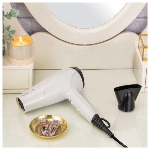 Фен Remington Ionic Dry, 2200Вт, 3 режими, дифузор,турмалинова іоніз-я, хол. обдув, білий