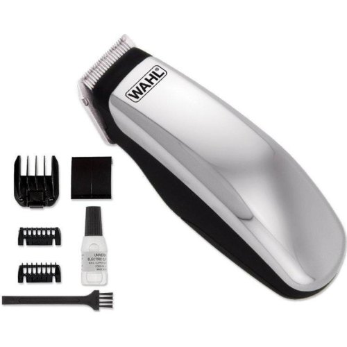 Машинка для стрижки тварин WAHL Pocket Pro Deluxe, ААx2, в комплекті, насадок-2, сталь, чорно-сріблястий