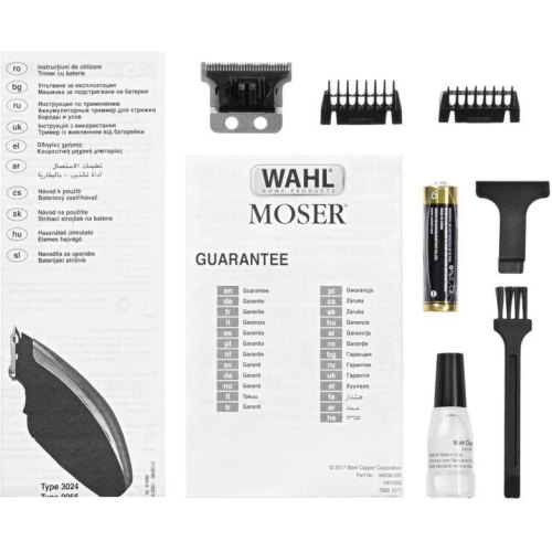 Машинка для стрижки тварин WAHL Pocket Pro Deluxe, ААx2, в комплекті, насадок-2, сталь, чорно-сріблястий