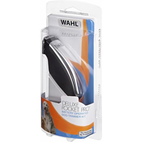 Машинка для стрижки тварин WAHL Pocket Pro Deluxe, ААx2, в комплекті, насадок-2, сталь, чорно-сріблястий