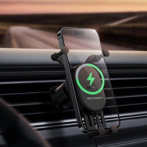 Тримач для мобiльного Baseus Stable Gravitational Wireless Charging Car Mount Pro 15W (Air Outlet Version), Black