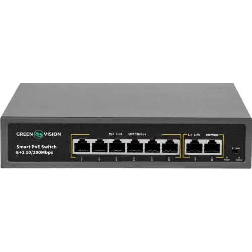 Комутатор мережевий GreenVision GV-014-D-06+2P