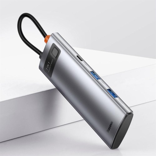 Baseus Metal Gleam Series 7-in-1 Multifunctional Type-C HUB Gray (WKWG020113)