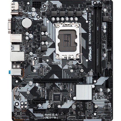 Mатеринська плата ASRock B760M-HDV/M.2 D4 s1700 B760 2xDDR4 3xM.2 DP HDMI VGA mATX