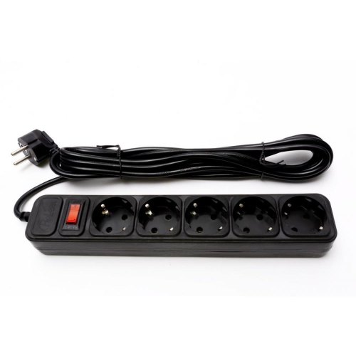 Мережевий фільтр, ProLogix (PRS-075P5-45B) 0.75 мм, 5 розеток, 4.5 м, чорний