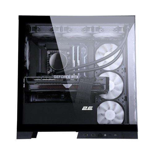 Корпус 2E Gaming Fantom GK701B, без БЖ, 2xUSB 3.0, 1xUSB Type-C, 4x120mm ARGB, controller with remote, TG Side/Front Panel, mATX, чорний