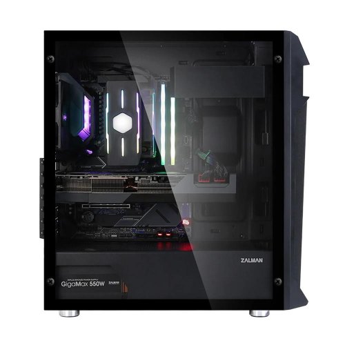 Корпус Zalman Z1 Plus, без БЖ, 2xUSB3.0, 1xUSB2.0, 3x120mm Black fans, TG Side Panel, ATX, Black