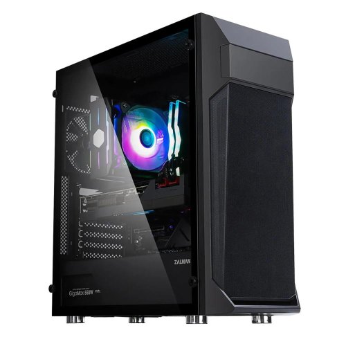 Корпус Zalman Z1 Plus, без БЖ, 2xUSB3.0, 1xUSB2.0, 3x120mm Black fans, TG Side Panel, ATX, Black