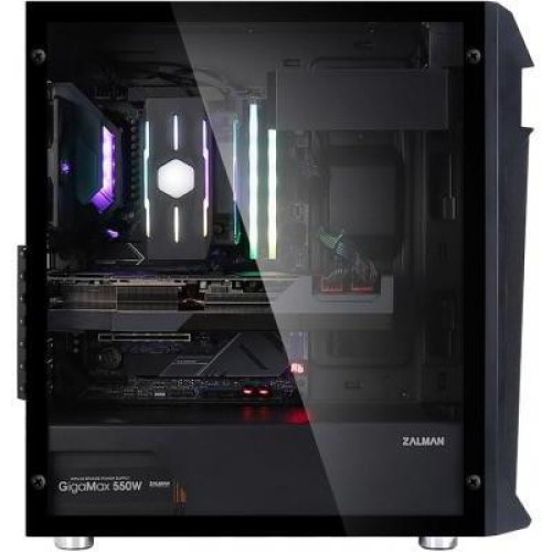 Корпус Zalman Z1 Plus, без БЖ, 2xUSB3.0, 1xUSB2.0, 3x120mm Black fans, TG Side Panel, ATX, Black