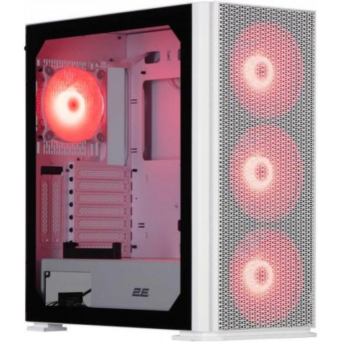 Корпус 2E Gaming Vertex GI01W, без БЖ, 2xUSB 3.0, 1xUSB Type-C, 3x140mm ARGB, 1x120mm ARGB, controller with remote, TG Side Panel, EATX, білий