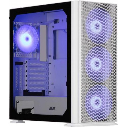 Корпус 2E Gaming Vertex GI01W, без БЖ, 2xUSB 3.0, 1xUSB Type-C, 3x140mm ARGB, 1x120mm ARGB, controller with remote, TG Side Panel, EATX, білий