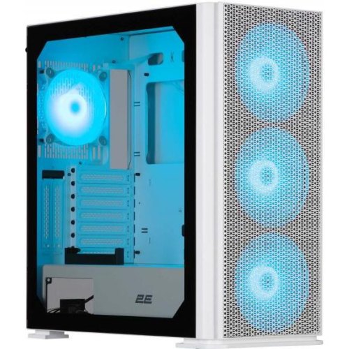 Корпус 2E Gaming Vertex GI01W, без БЖ, 2xUSB 3.0, 1xUSB Type-C, 3x140mm ARGB, 1x120mm ARGB, controller with remote, TG Side Panel, EATX, білий