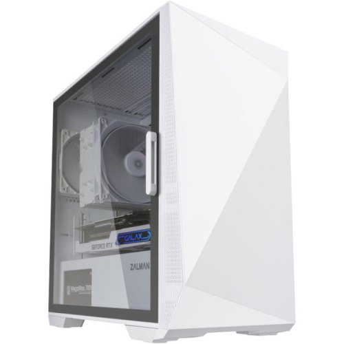 Корпус Zalman Z1 Iceberg, без БЖ, 2xUSB3.0, 1xUSB2.0, 3x120mm Black fans, TG Side Panel, mATX, White