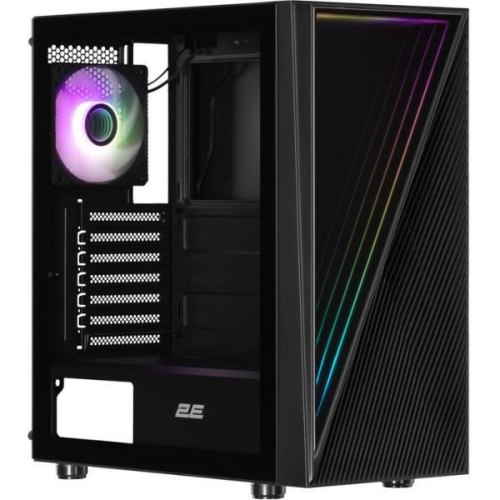 Корпус 2E Gaming Infinity G205А, без БЖ, 2xUSB 3.0, 1xUSB Type-C, 1x120mm ARGB, 2x120mm, ARGB strip, TG Side Panel, ATX, чорний