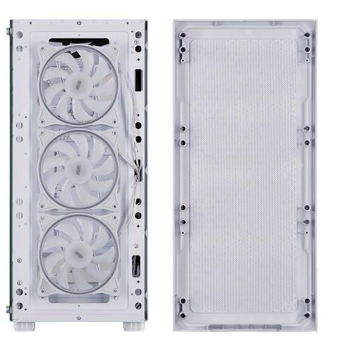 Корпус 2E Gaming Hexagon G338W, без БЖ, 2xUSB 3.0, 1xUSB Type-C, 1x120mm, 3x120mm ARGB, TG Side Panel, ATX, білий