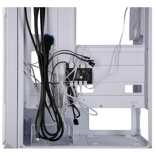 Корпус 2E Gaming Hexagon G338W, без БЖ, 2xUSB 3.0, 1xUSB Type-C, 1x120mm, 3x120mm ARGB, TG Side Panel, ATX, білий