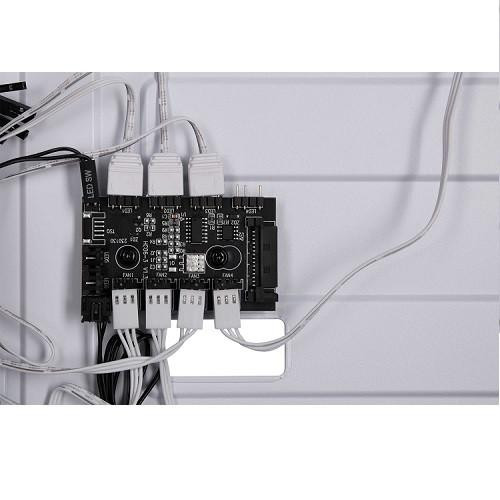 Корпус 2E Gaming Hexagon G338W, без БЖ, 2xUSB 3.0, 1xUSB Type-C, 1x120mm, 3x120mm ARGB, TG Side Panel, ATX, білий