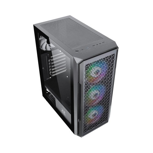 Корпус 2E Gaming Hexagon G338, без БЖ, 2xUSB 3.0, 1xUSB Type-C, 1x120mm, 3x120mm ARGB, TG Side Panel, ATX, чорний