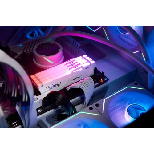 Пам'ять ПК Kingston DDR5 16GB 5200 FURY Beast White RGB XMP